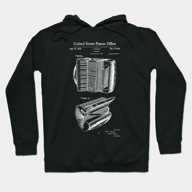 Accordion Patent 1938 Hoodie by Joodls